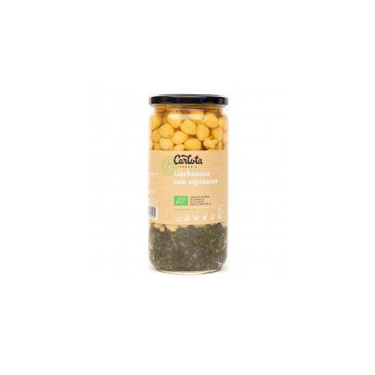 Grão-de-bico orgânico Carlota com espinafre 720g