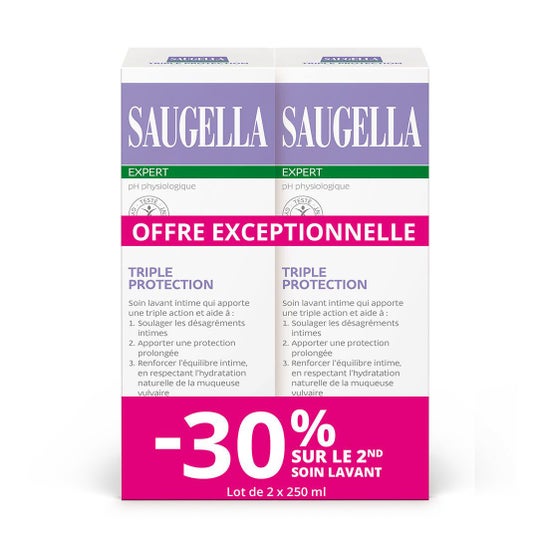 Saugella Expert Proteção Tripla Limpeza Íntima 2x250 ml