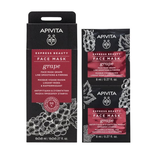 Apivita Express Beauty anti-rugas e endurecimento máscara 2x8ml de uva