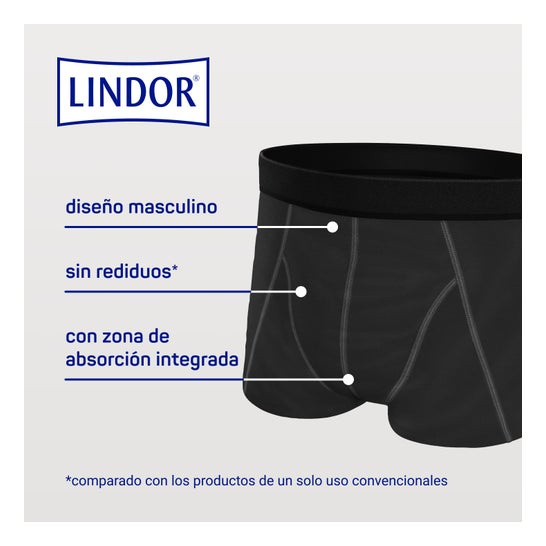 Lindor Men Boxer Absorbente Lavable Pérdidas de Orina Talla M
