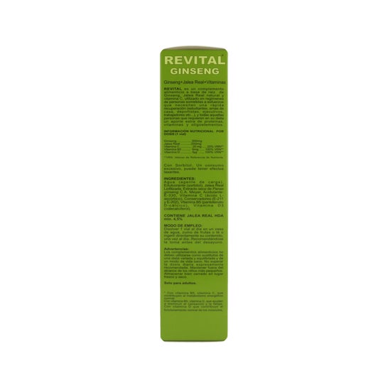 Ginseng revitalizante + geleia real + ampolas bebíveis de vitamina C 20