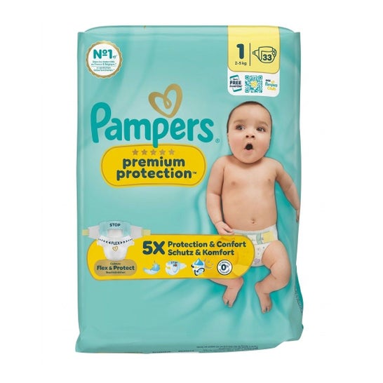Pampers Premium Protection Fraldas Tamanho 1 2-5 kg 33 unid.