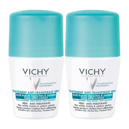Tratamento antitranspirante dodorante Vichy tratamento antitranspirante 48h contas anti-traços 2x50ml