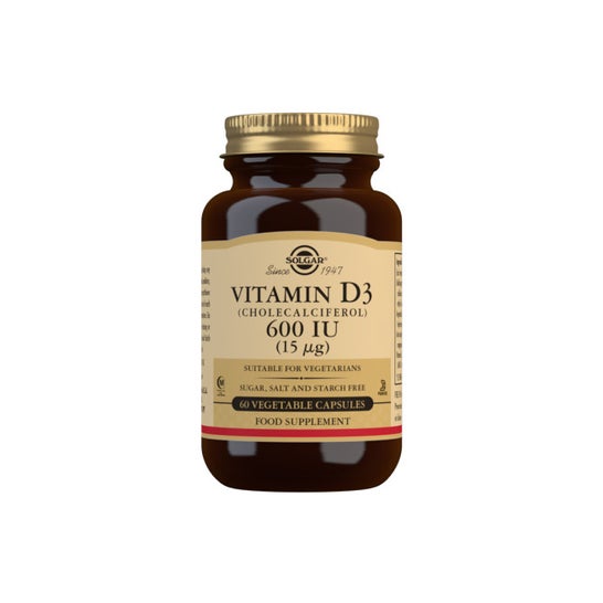 Solgar Vitamina D3 600 UI 15mg 60 Tampa Vegetal