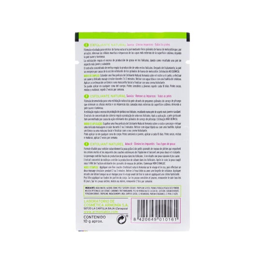 Harmonia máscara facial esfoliante natural melissa e pêssego 10g