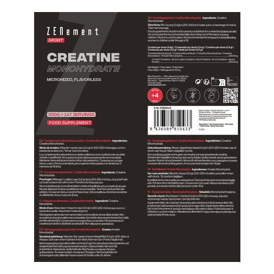 Zenement Micronized Creatine Monohydrate 500g
