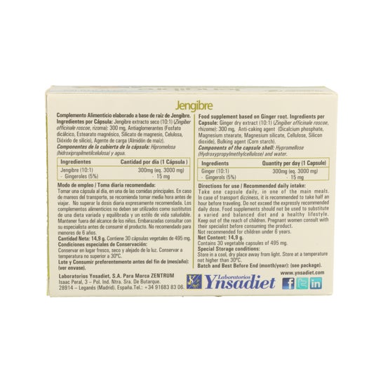 Ynsadiet Ginger Zentrum Veg 30caps