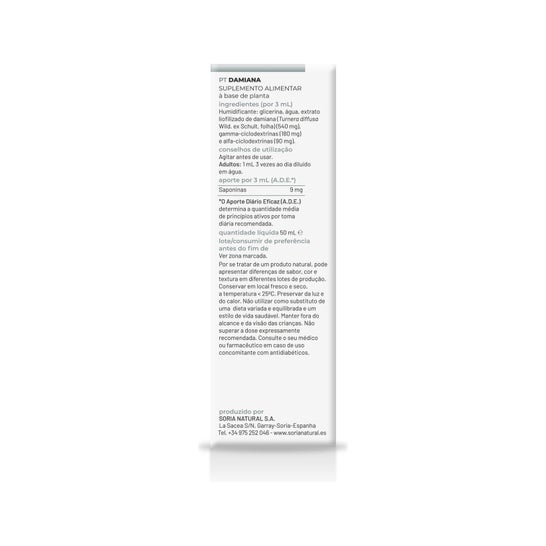 Extracto Damiana Xxi 50 Ml Soria Natural