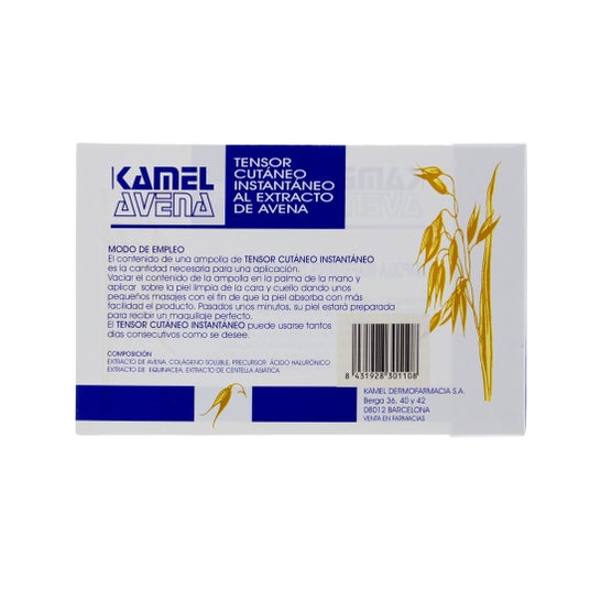 Ampola de Apertar a Pele Instantânea Kamel. Extrato de aveia 1x2ml