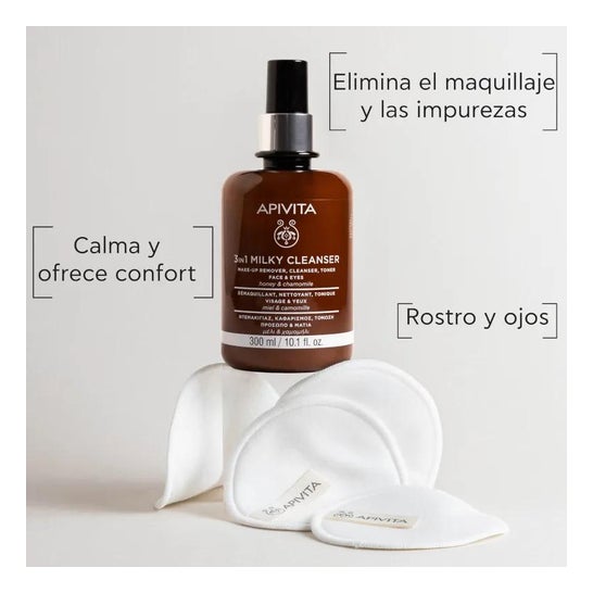 Leite de Limpeza Facial Apivita 3 em 1 Camomila 300ml Leite de Limpeza Facial Apivita 3 em 1 Camomila 300ml