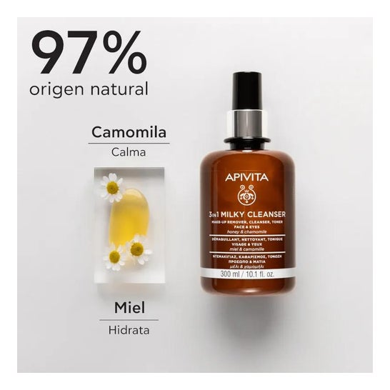 Leite de Limpeza Facial Apivita 3 em 1 Camomila 300ml Leite de Limpeza Facial Apivita 3 em 1 Camomila 300ml