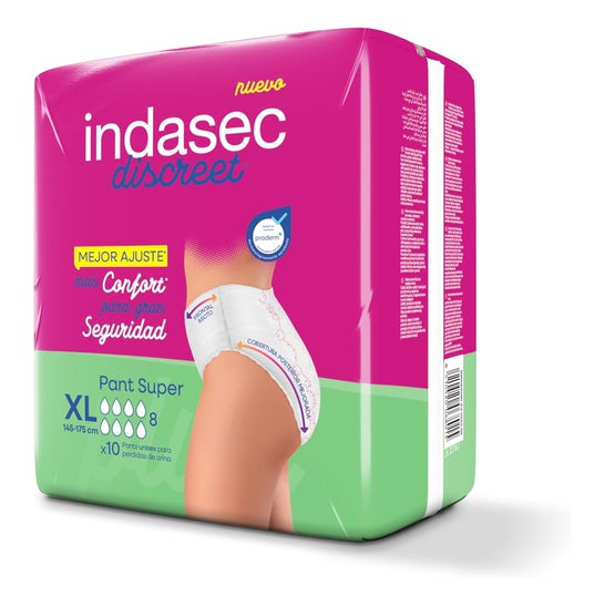 Indasec Discreet Cueca Absorvente Super XL 10 unid.