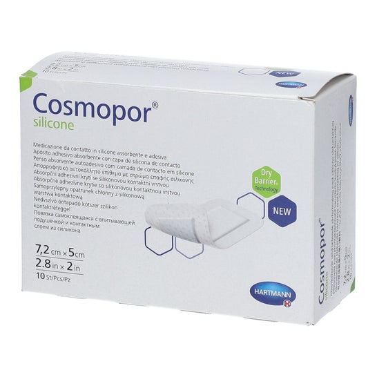 Cosmopor Silicone Apósito Absorbente Adhesivo 7,2x5cm 10uds