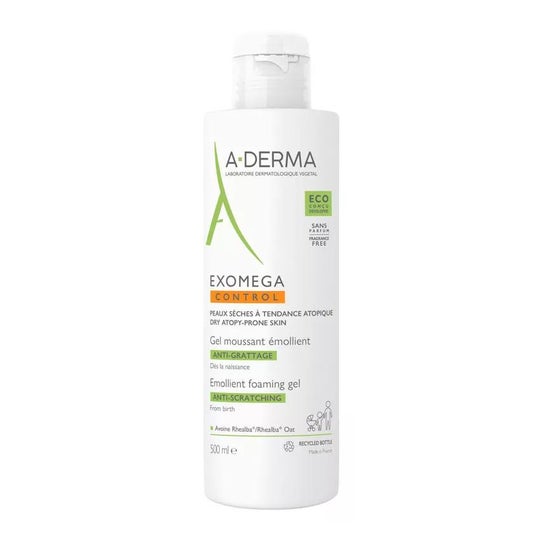 A-Derma Exomega Control Gel Lavagem Emoliente 2em1 Corpo Cabelo 500ml