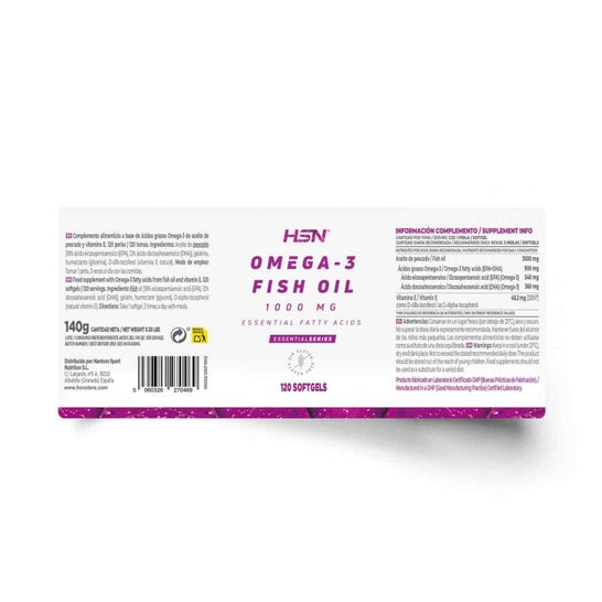 HSN Omega-3 Aceite Pescado 1000mg 120 perlas