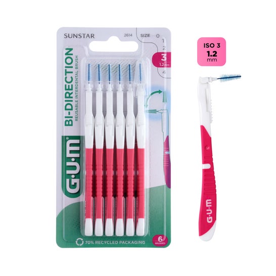 Escova interdental GUM ™ Bi-Direction 2614 6uds