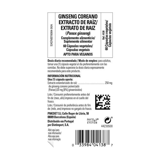 Solgar Ginseng Coreano Racóz Extraia 60cáps. Vegetal