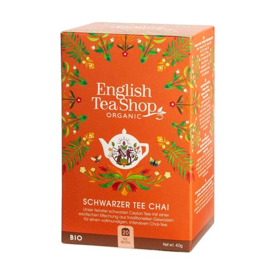 English Tea Shop Chá Preto Chá Chai Infusions Bio 20 Envelopes