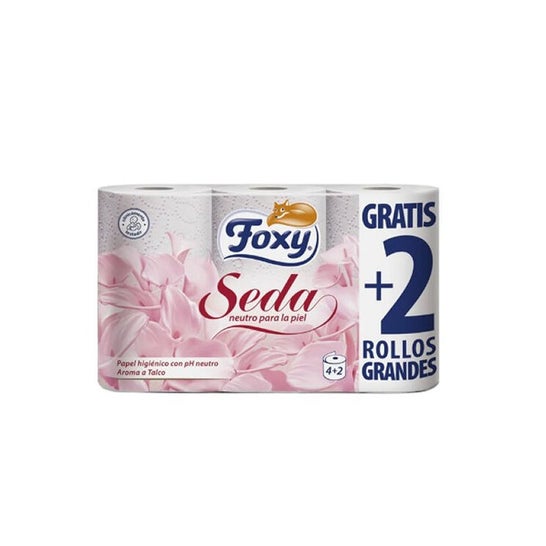 Sanita de Seda Foxy Toilet Tissue Ph Neutral Talco 6pcs