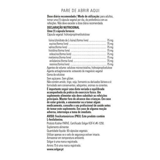 Solgar Amino 75 90cap