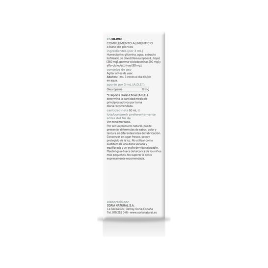 Extracto Olivo Xxi 50 Ml Soria Natural