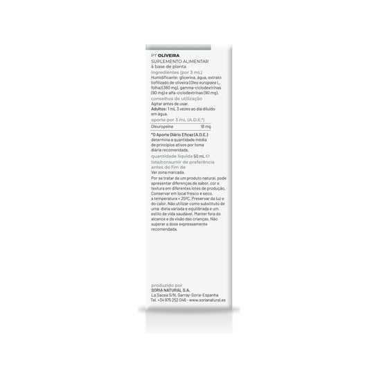 Extracto Olivo Xxi 50 Ml Soria Natural