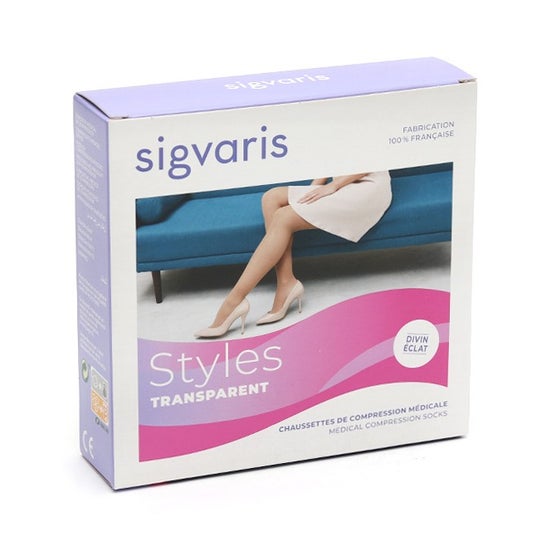 Sigvaris Styles Chaussette Transparente 2 Bege 120 TSl 1 Paire