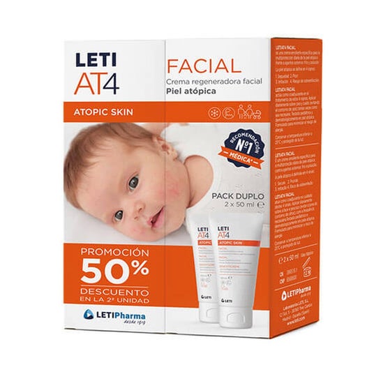 LetiAt4 Pack Crema Facial Atopica 50ml + 50ml