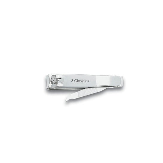 3 Claveles Corta-unhas Lima Acabamento Cromado 8cm 1 Unidade