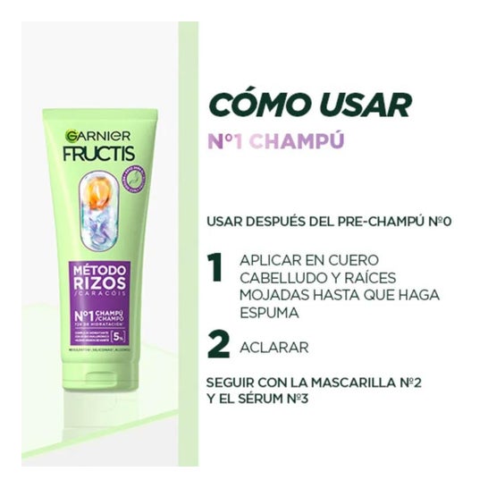 Garnier Fructis Método Cachos Nº1 Champô Caracóis Hidratados 200ml Garnier Fructis Método Cachos Nº1 Champô Caracóis Hidratados 200ml