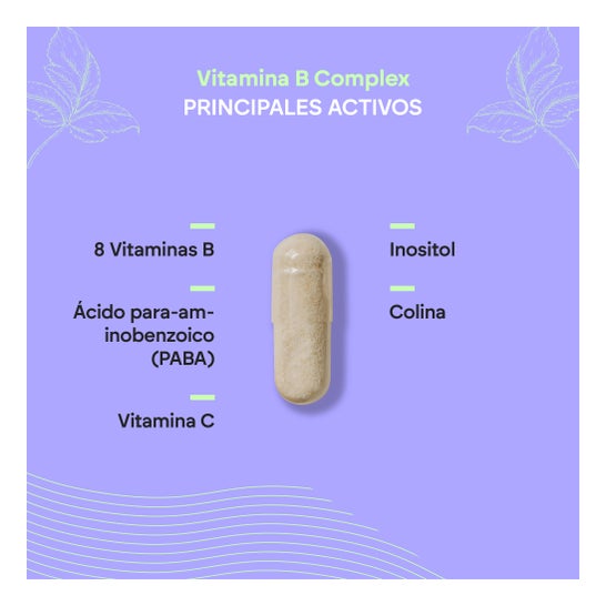 Nutralie Vitamina B Complex con Vitamina C + Colina + Inositol + PABA 90caps