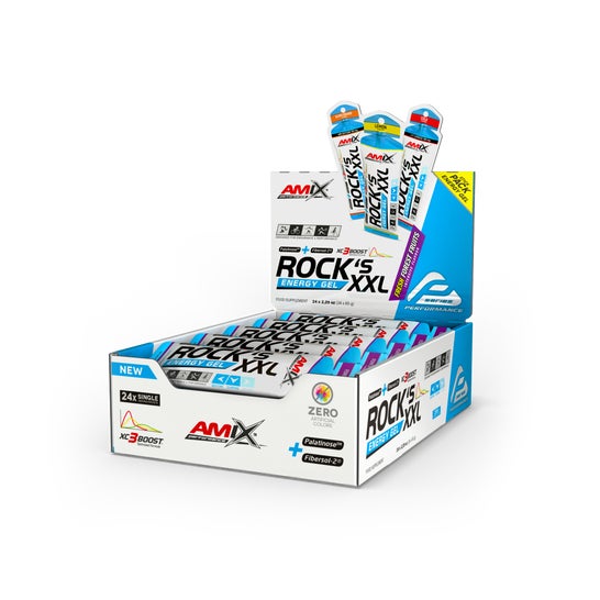 Amix Performance Rock's Gel XXL Sin Cafeína Frutas del Bosque 24x65g