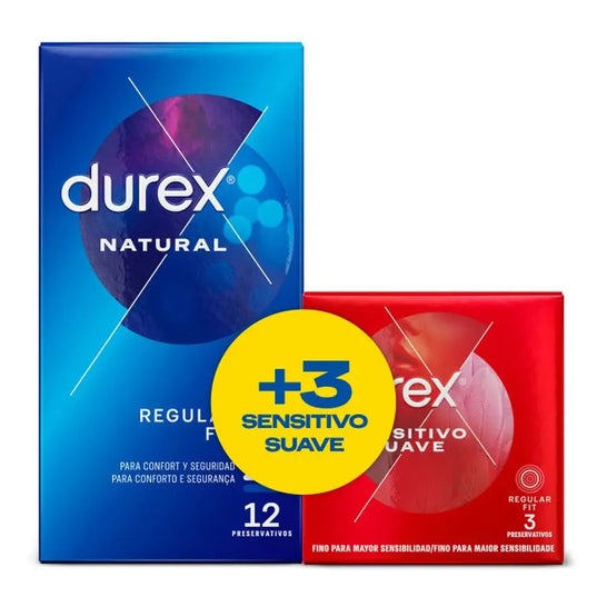 Durex® Natural Plus 12pcs + Sensitive Soft 3pcs Durex® Natural Plus 12pcs + Sensitive Soft 3pcs