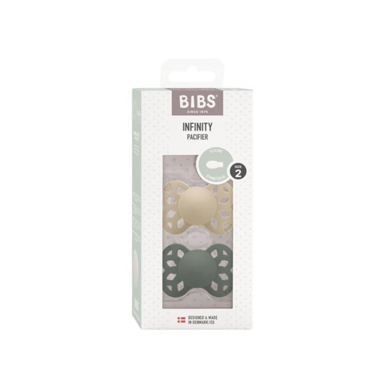 Bibs Infinity Chupeta Simétrica Vanilla Pine +6M 2 Unidades