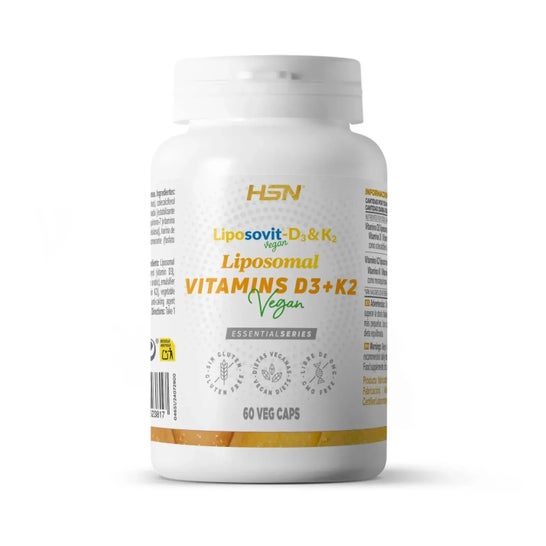 HSN Vitaminas D3 2000UI + K2 100mcg Vitamina K Liposomadas Liposovit® 60vcaps