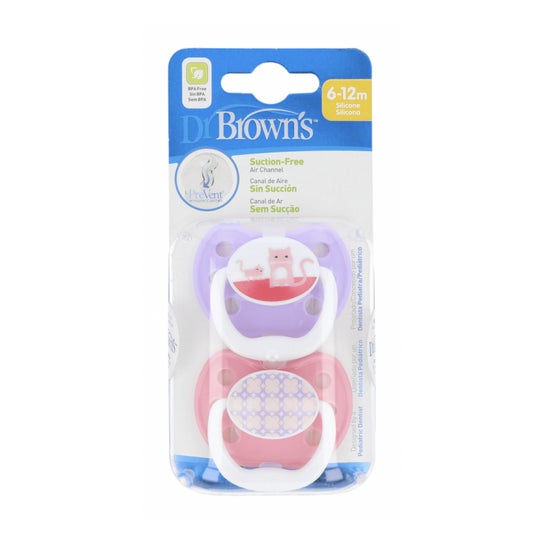 Dr Browns Pacifier Sil.prevent Classic Girl 6-12m T2