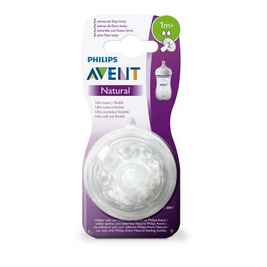 Avent fluxo de tetina natural 2uds recém-nascido