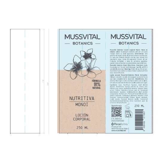 Mussvital Botanics Loção Monoï 250 ml