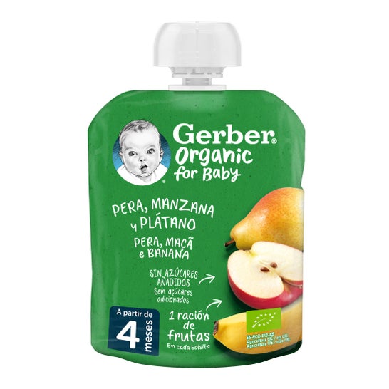 Gerber Pêra Orgânica Maçã Banana Maçã 90g