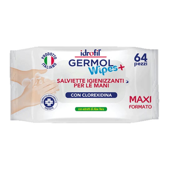 Idrofil Germol Wipes+ Toallitas Limpiadoras Manos 64uds