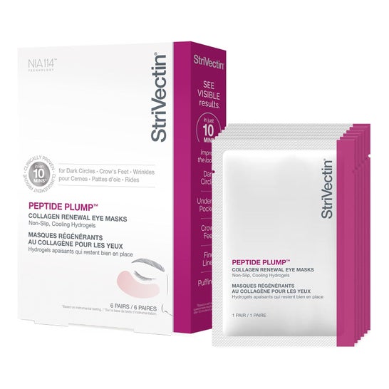 StriVectin Peptide Plump Collagen Renewal Máscaras de Olhos 6 Pares