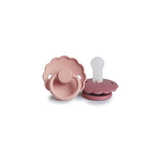 Frigg Daisy Silicone Pacifier Blush Rose 0M+ 2 Unidades