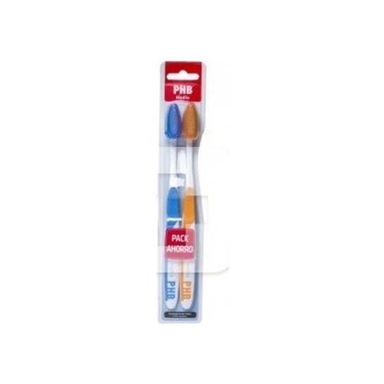 PHB Plus Escova Dentária Média Adulta 2 peças