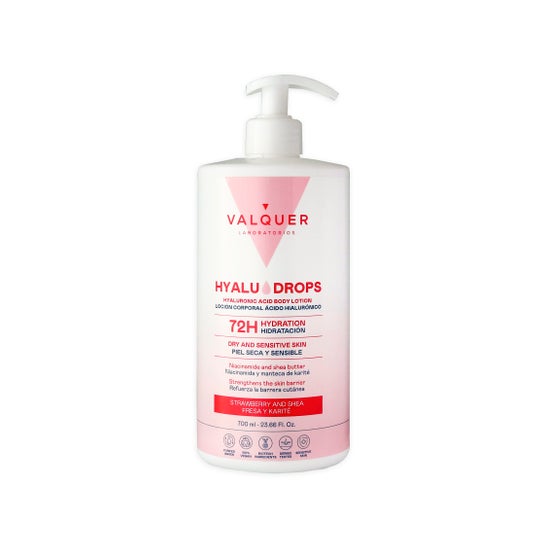 Valquer Hyaludrops Loção Corporal Morango e Karité 72H 700ml