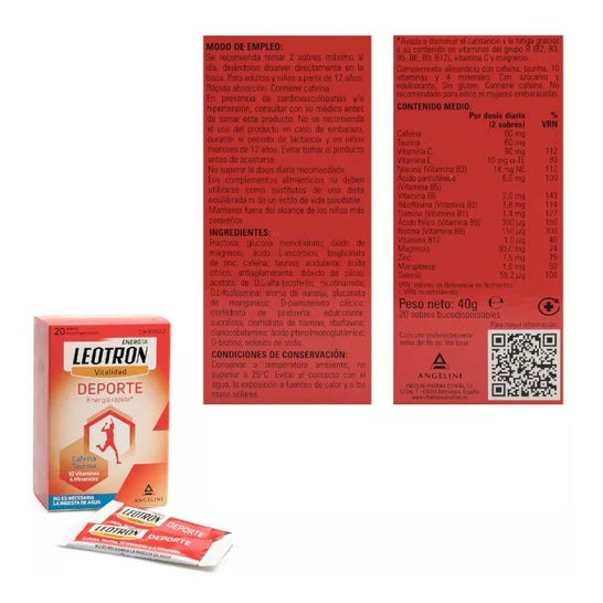 Leotron Orodispersible Sports 20 envelopes Leotron Orodispersible Sports 20 envelopes