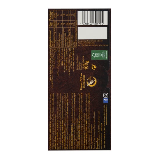 Torras de Chocolate Preto Flor De Sal 100g