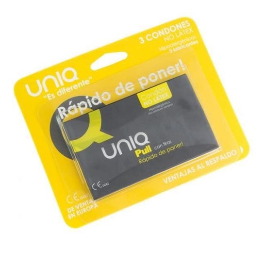 Uniq Pull Pull Latex Tiras de Preservativos 3pcs