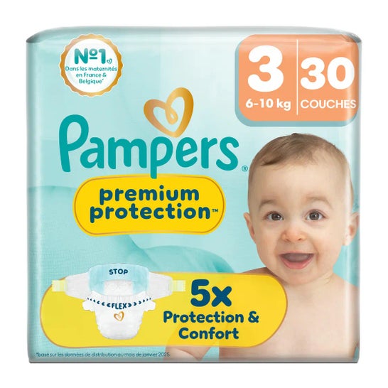 Pampers Premium Protection Fraldas Tamanho 3 6-10 kg 30 unid.