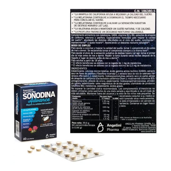 Angelini Natura Soñodina Advance 60 comprimidos Angelini Natura Soñodina Advance 60 comprimidos