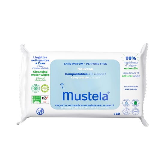 Mustela Bebê Toalhetes Limpeza Água Sem Perfume 60 Unidades